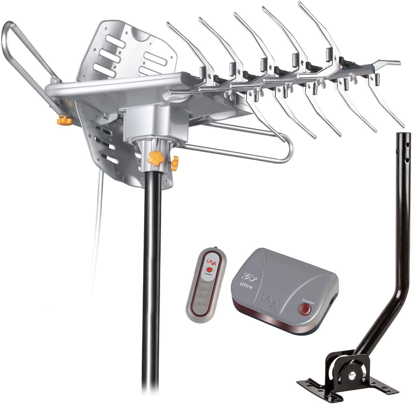 LAVA HD-2605 Ultra Remote Controlled Antenna with J-2012 J-Pole. HD / 4K Digital Antenna with 125 Mile Range Pack of 2