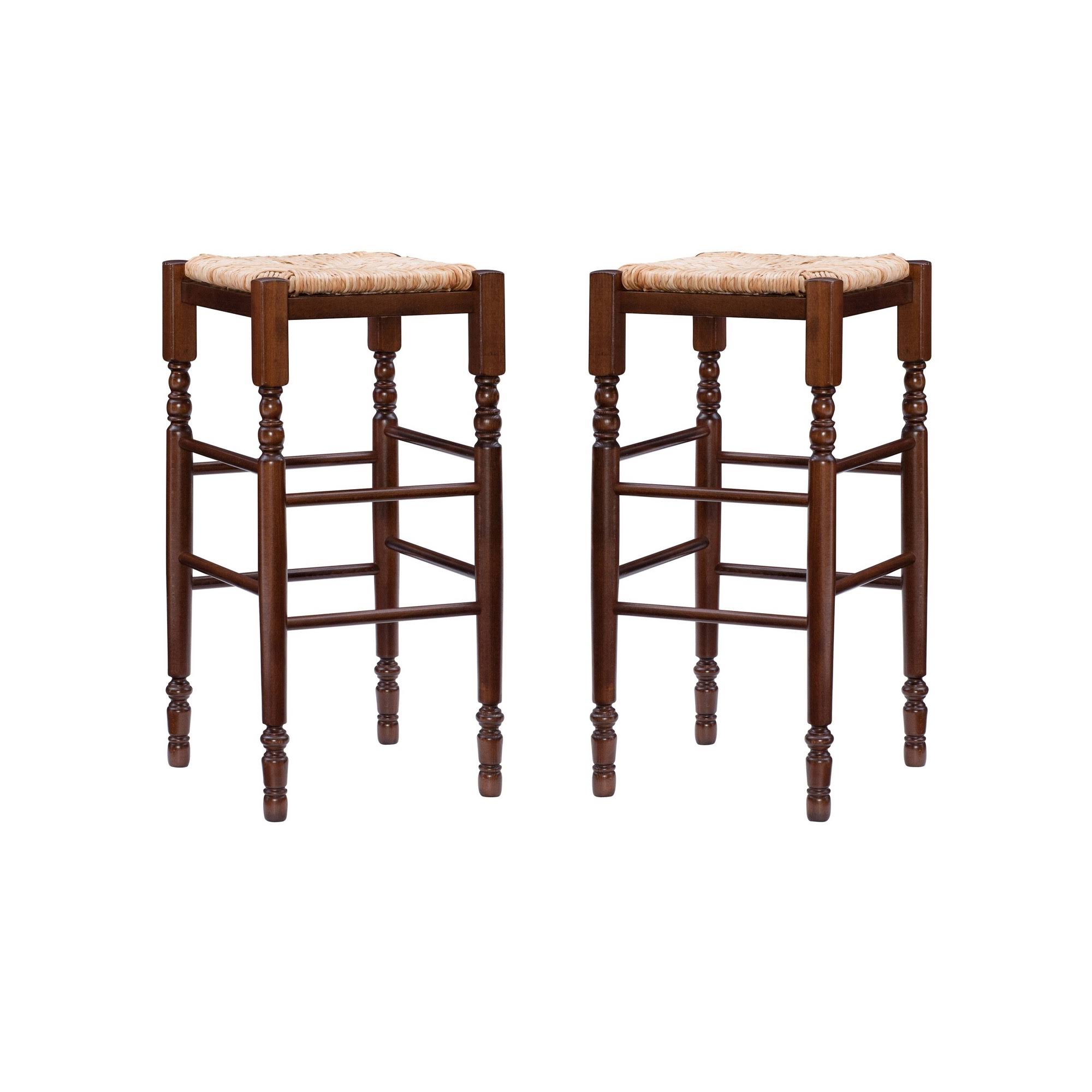 Linon Josefina Backless Bar Stool 2-Piece Set, Brown