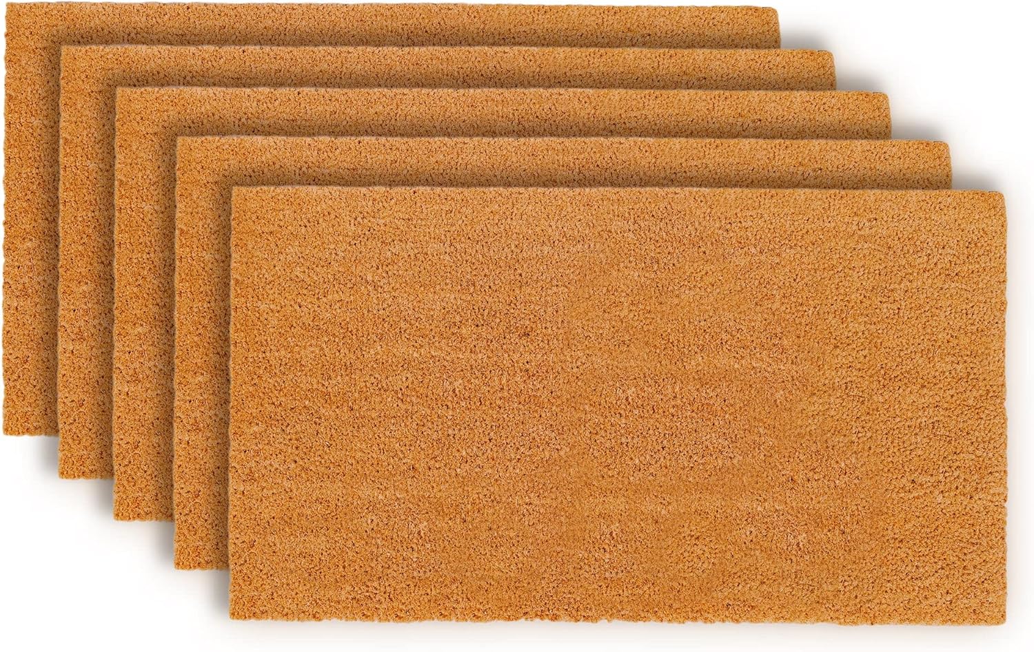 Theodore Magnus Natural Coir Doormat with Non-Slip Backing - 17 x 30 - Outdoor / Indoor - Natural - 5PK - COIR-1730-15-Natural-5PK