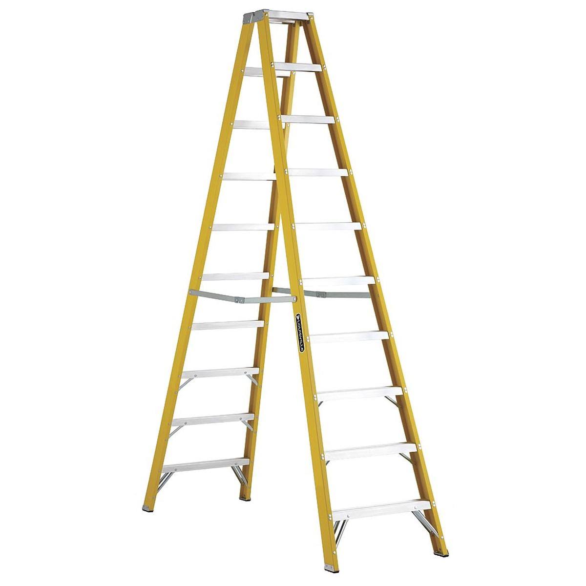 Louisville FM2010 10 ft Fiberglass 250 lb Capacity Twin Stepladder I