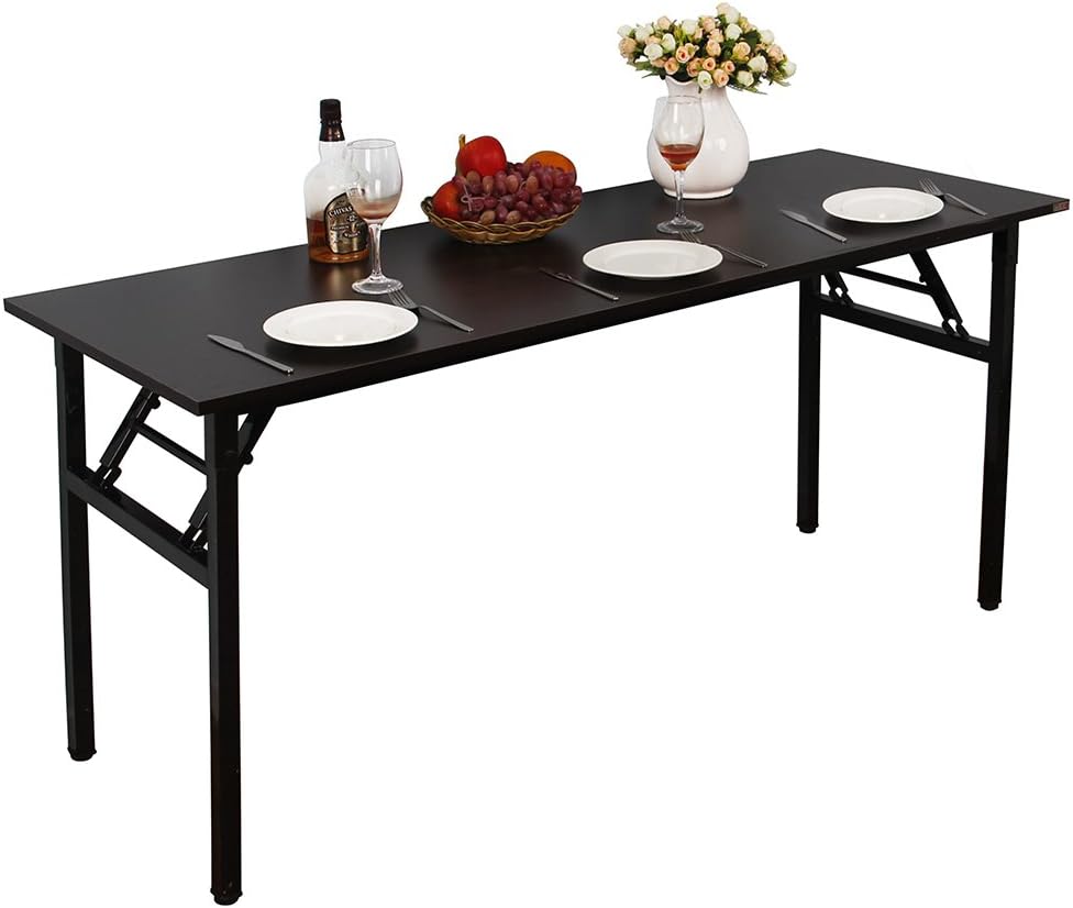 Folding Desk, 47 inch No Assembly Folding Desks for Small Spaces, Sturdy Foldable Computer Desk, Functional Home Office Desks, Study Writing Desk Office Table Workstation for Home Office Outdoor