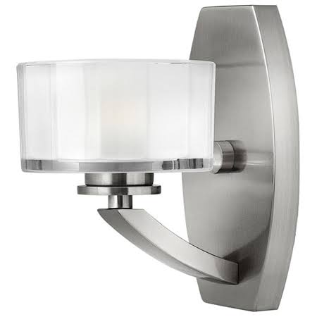 Bathroom Vanity 1 Light with Brushed Nickel Thick Faceted Clear Inside Etched G9 5 inch 60 Watts RL-87674