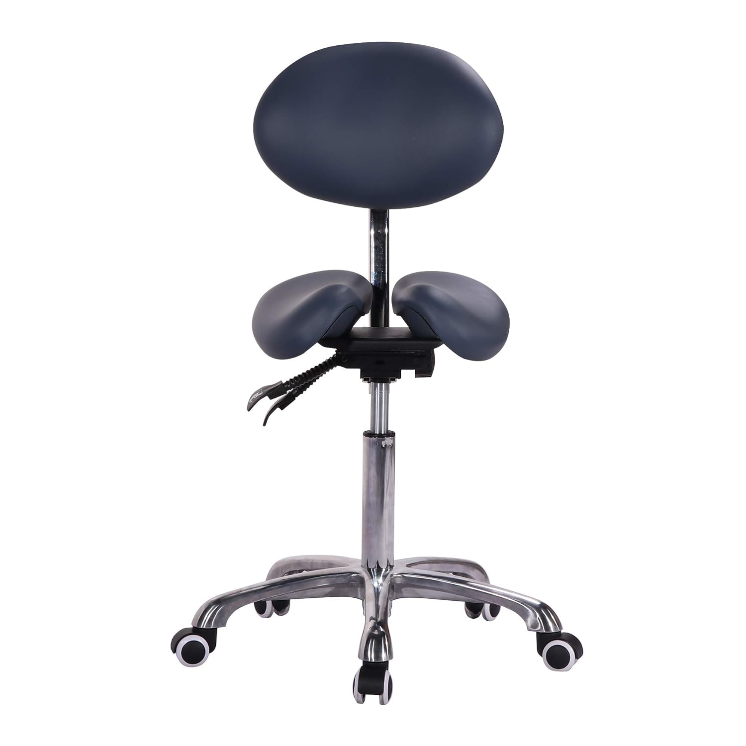 Master Massage Berkeley Split Seat Saddle Stool with Backrest with Two Tilting options, Royal Blue