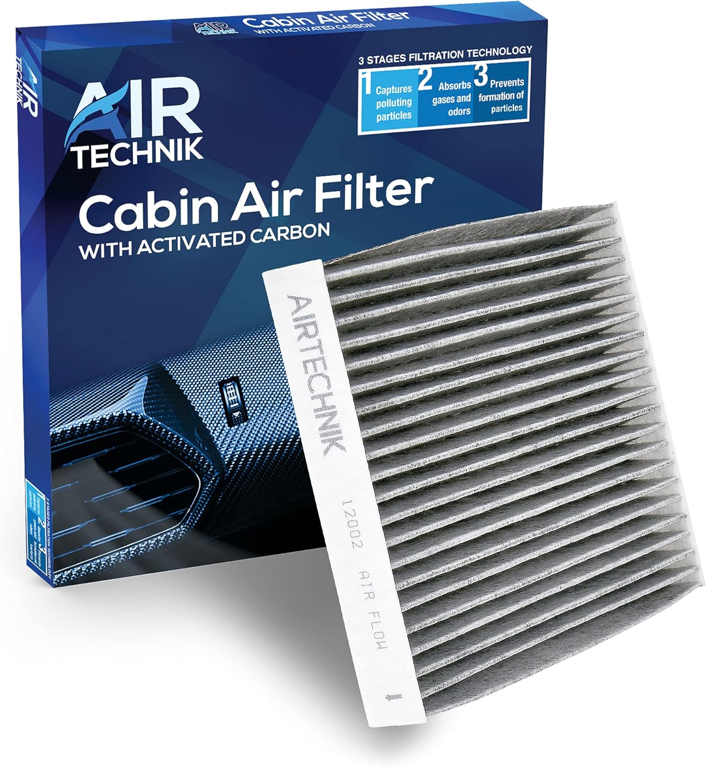 AirTechnik CF12002 Cabin Air Filter w/Activated Carbon | Fits Kia Soul 2015-2019, Soul EV 2015-2019