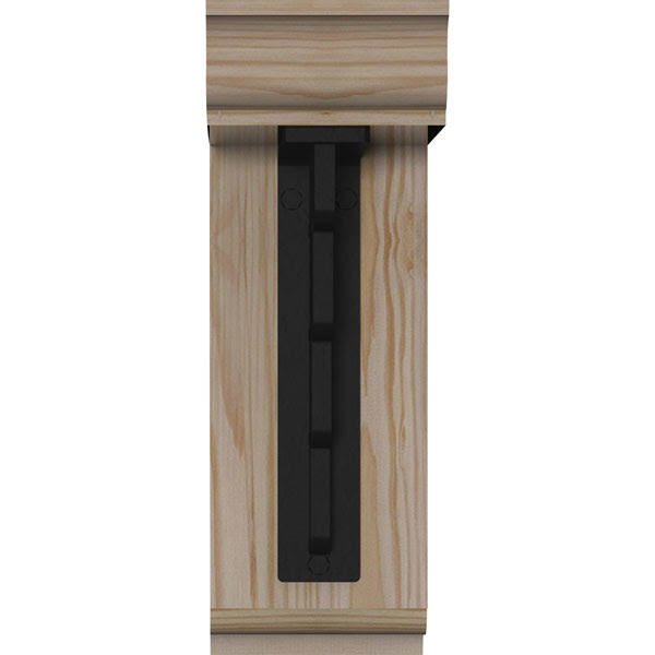 Ekena Millwork 3 1/2 inchw x 9 1/2 inchd x 12 inchh Diane Traditional Ironcrest Smooth Bracket, Douglas Fir (1 1/2 inchw x 5 1/2