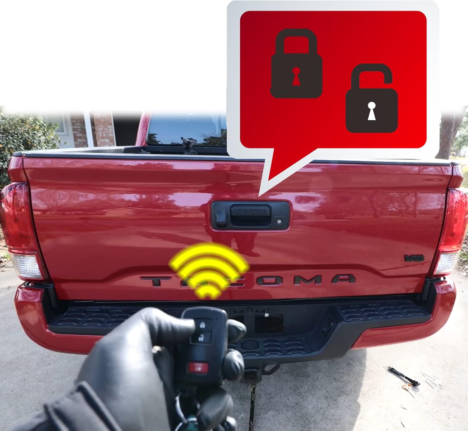 GrteRokky Power Tailgate Lock w/Wiring Harness Compatible for 2019-21 Toyota Tacoma Extended Cab 6ft Truck Bed Crew Cab 5.5ft Truck Bed Power Lock Assembly PK3B6-35JS0