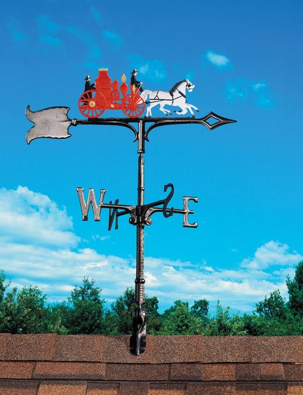 Whitehall Products Fire Wagon Weathervane, 30-Inch, Rooftop Black