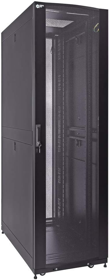 NavePoint Commercial Series 42U Server Rack Cabinet, 1000mm Depth with Fan Compatible Top, Perforated Door, Black