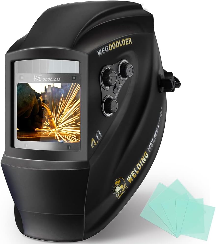WEGOODLDER Auto Darkening Welding Helmet - True Color Large Viewing Screen 3.94