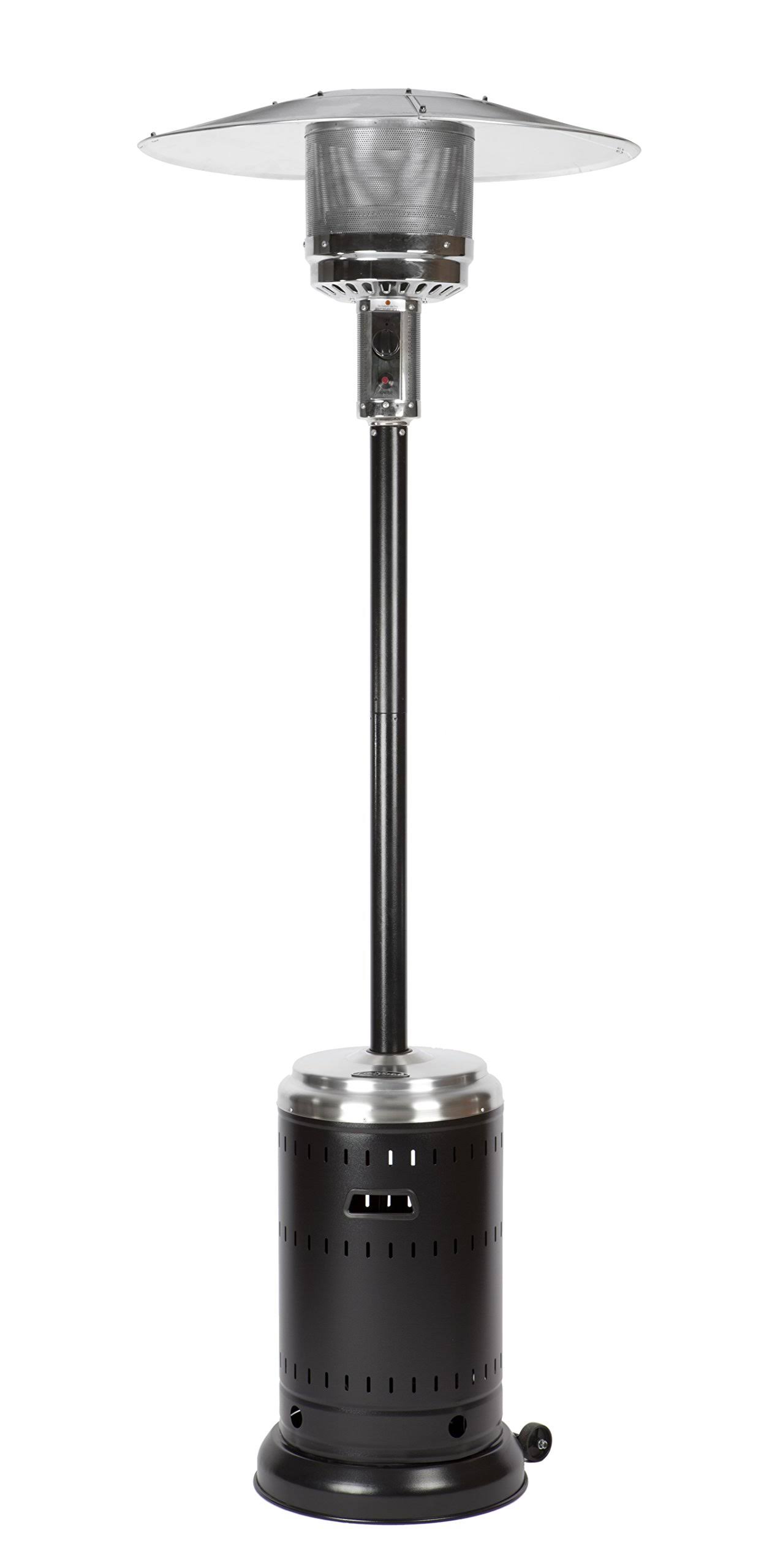 Fire Sense Hammer Tone Black and Stainless Steel Commercial Patio Heater