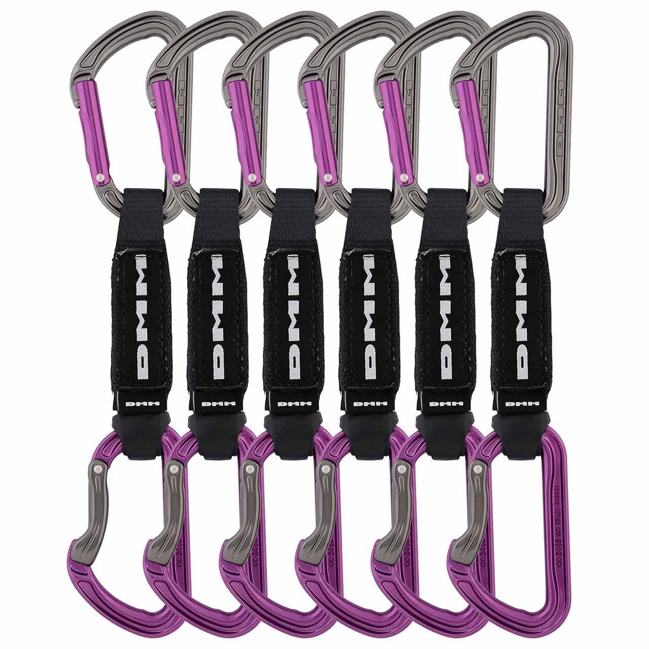 DMM Shadow Quickdraw Pack of 6 Titanium/Purple 12cm A306P-12VWP6