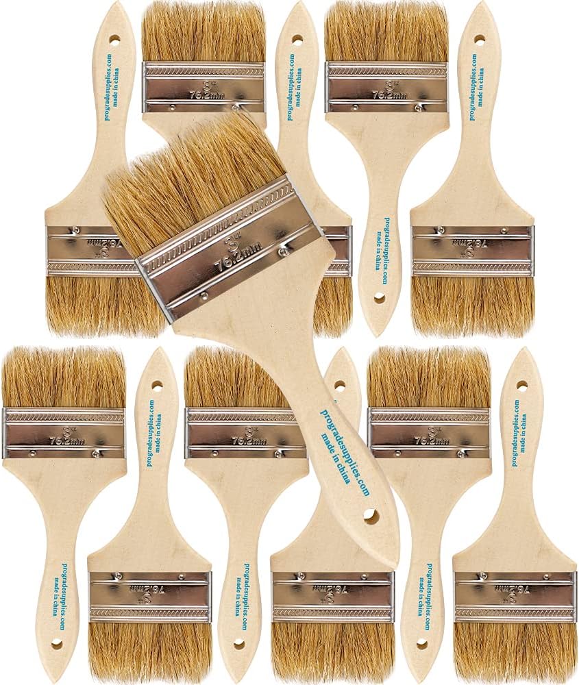 Pro Grade - Chip Paint Brushes - 12 Ea 3 Inch Chip Paint Brush Pack of 2