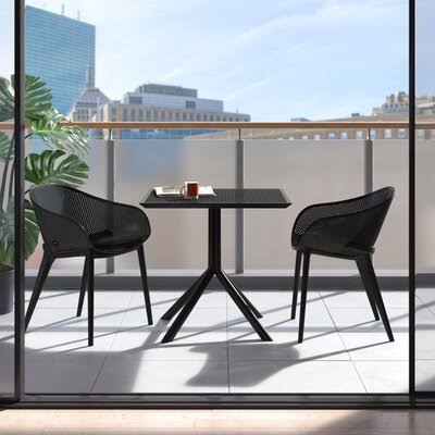 Farrah 3 Piece Dining Set Color: Black