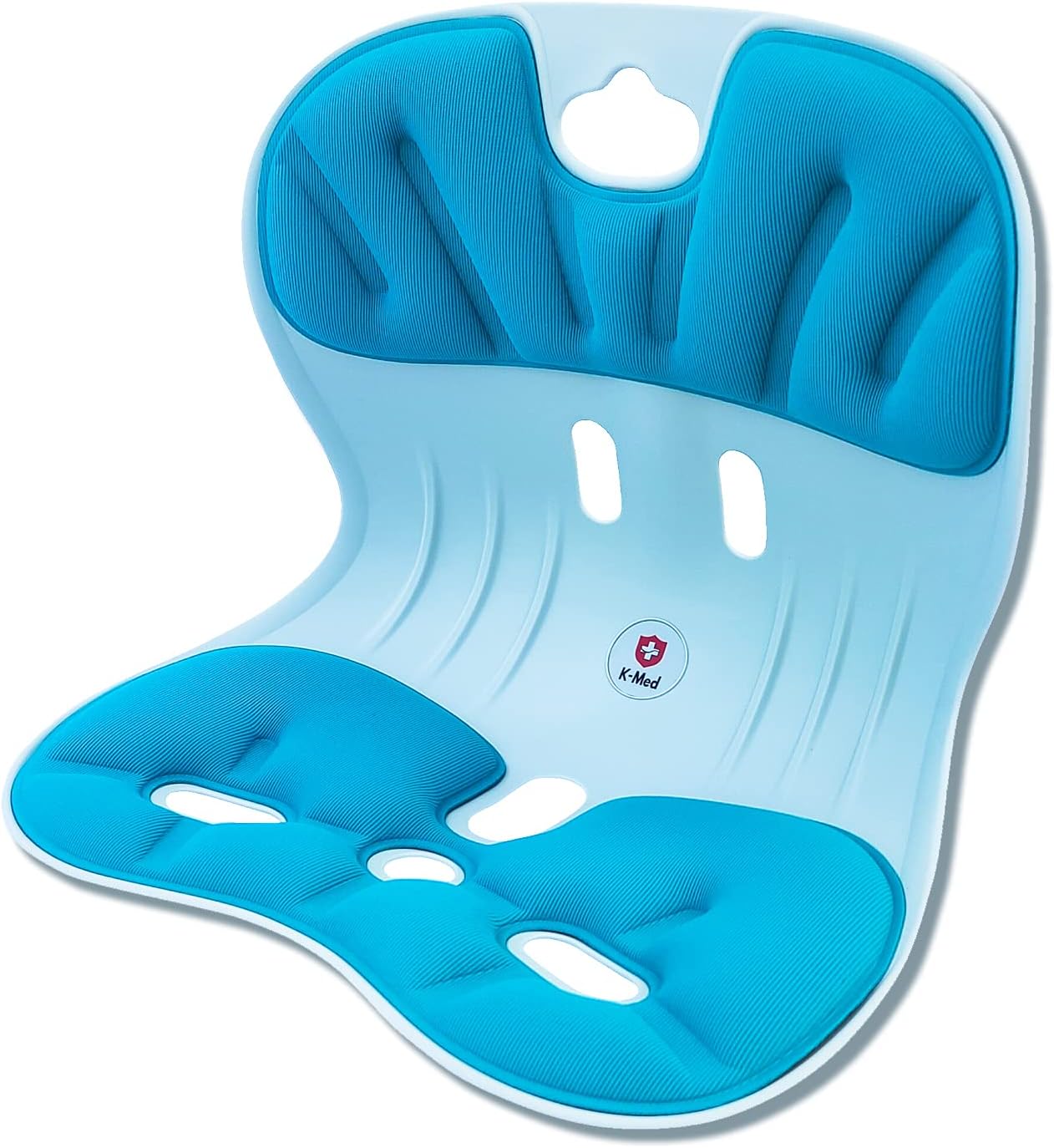 K-Med Back Brace Chair : Posture Corrector, Lumbar Support, Back Support for Students, Office Workers, Those Who Sit Long : Relieves Pain in Lumbar, Back (Large, Width 17.13 inches, Black)