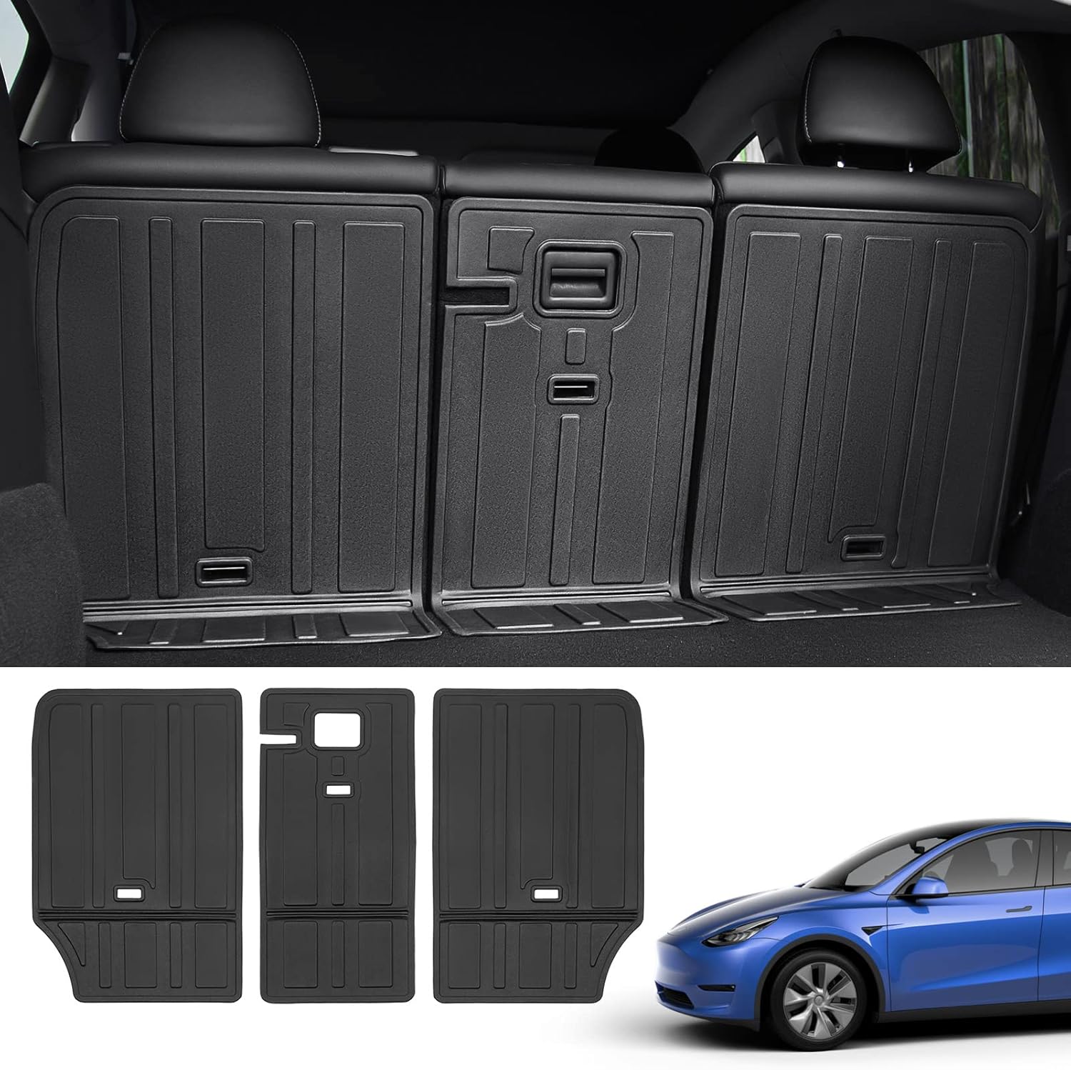powoq Fit Tesla Model Y Trunk Mat Cargo Mat Cargo Liner Trunk Liner for 2020 2021 2022 Tesla Model Y 5-Seater Accessories (Floor Mats)