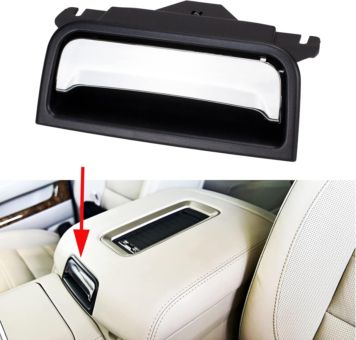 RLB-HILON Center Console Armrest Lid Latch Handle Compatible with Chevrolet Silverado Tahoe GMC Sierra Yukon Replaces# 22861304 2286-1304, Matte Black Pearl Color