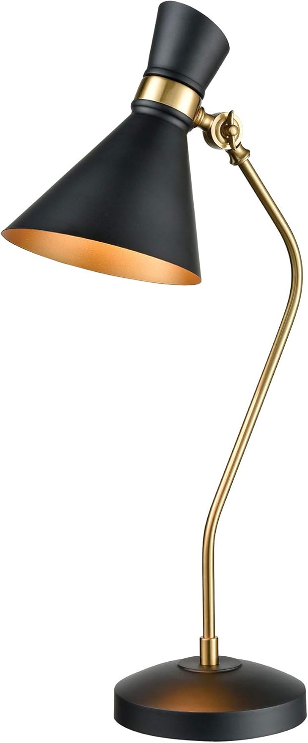 Elk Lighting D3806 Virtuoso Table Lamp, Black, New Aged Brass