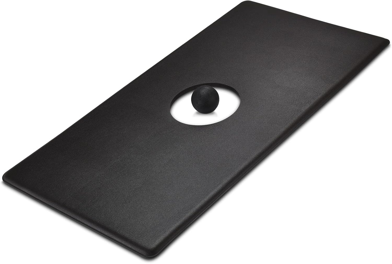 Standly Anti Fatigue Mat for Standing Desk with Foot Massage Ball, Non-Slip Cushioned Home Office Mat, Portable Waterproof Rug for Kitchen Sink Home Office Desk, 17 x 32 Inch, Black