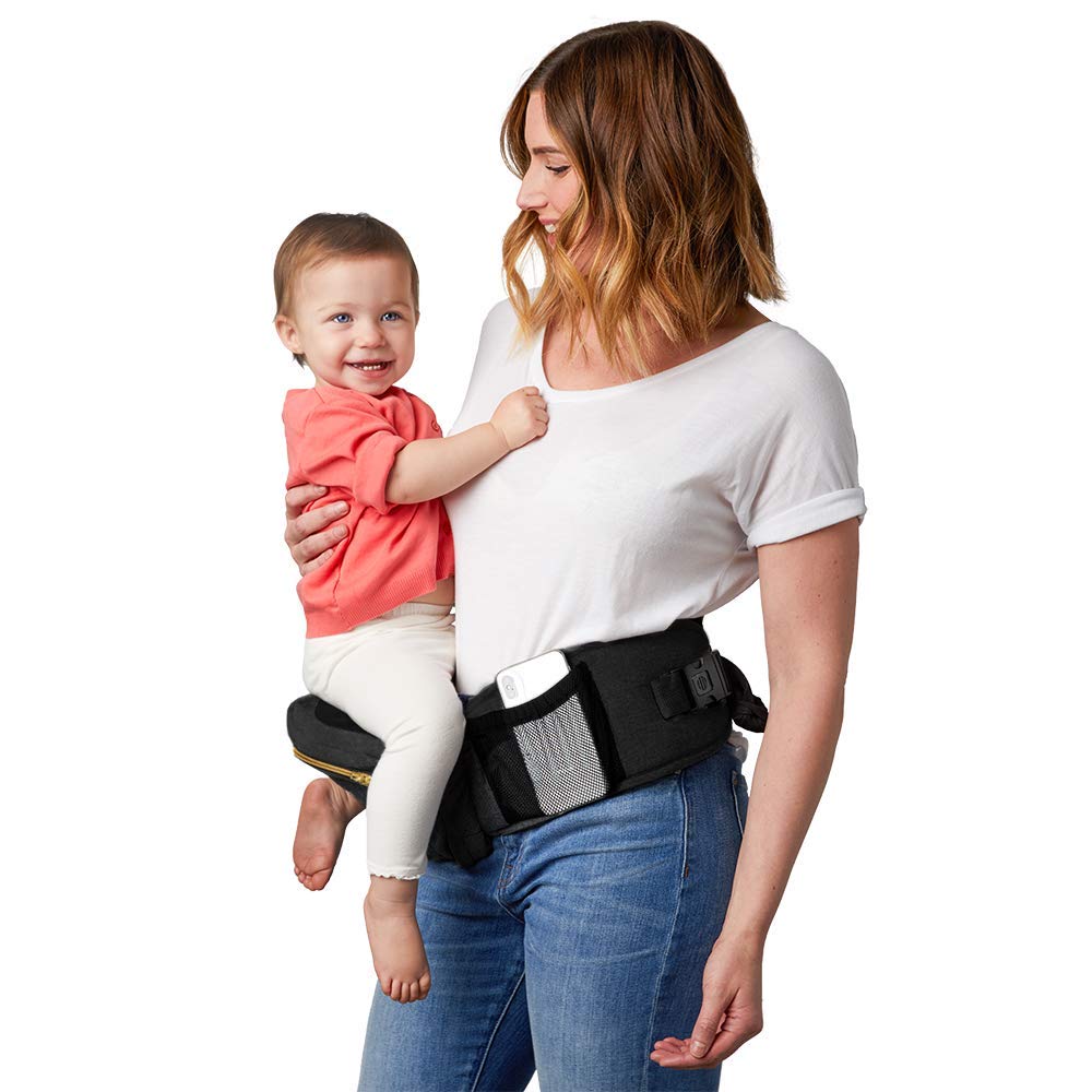 Tushbaby The Only Safety Certified Hip Seat Baby Carrier - As Seen On Shark Tank, Ergonomic Waist Carrier for Newborns, Toddlers & Children, Black