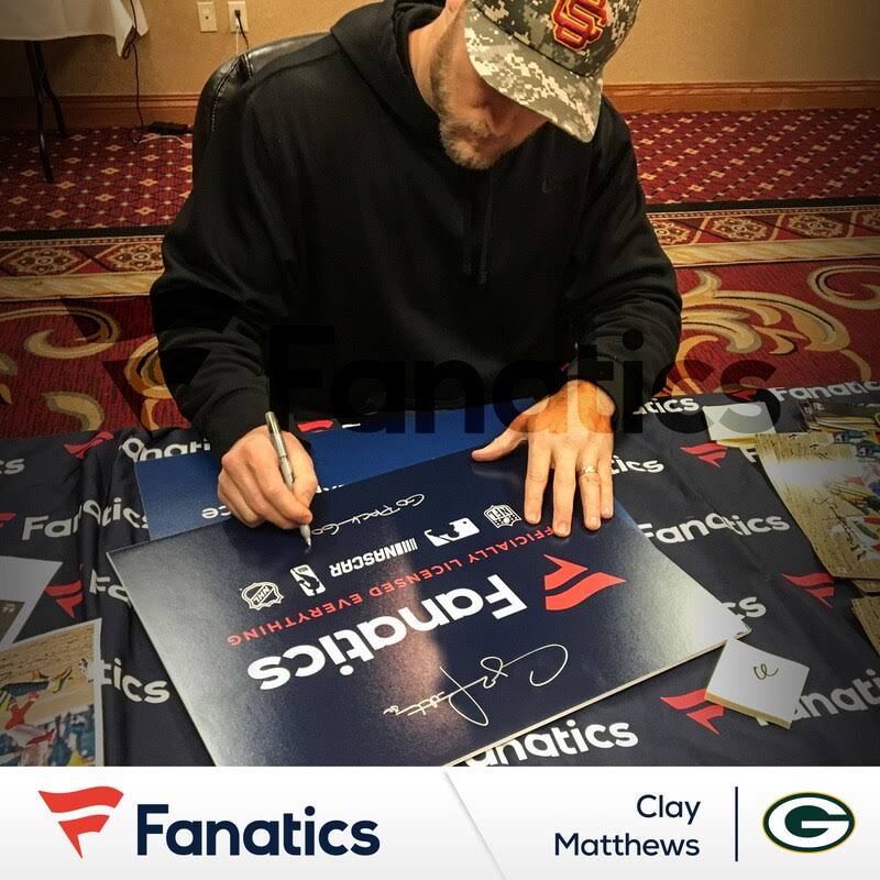 Fanatics Authentic Clay Matthews Green Bay Packers Autographed 8x22 x 10x22 Flex Photograph