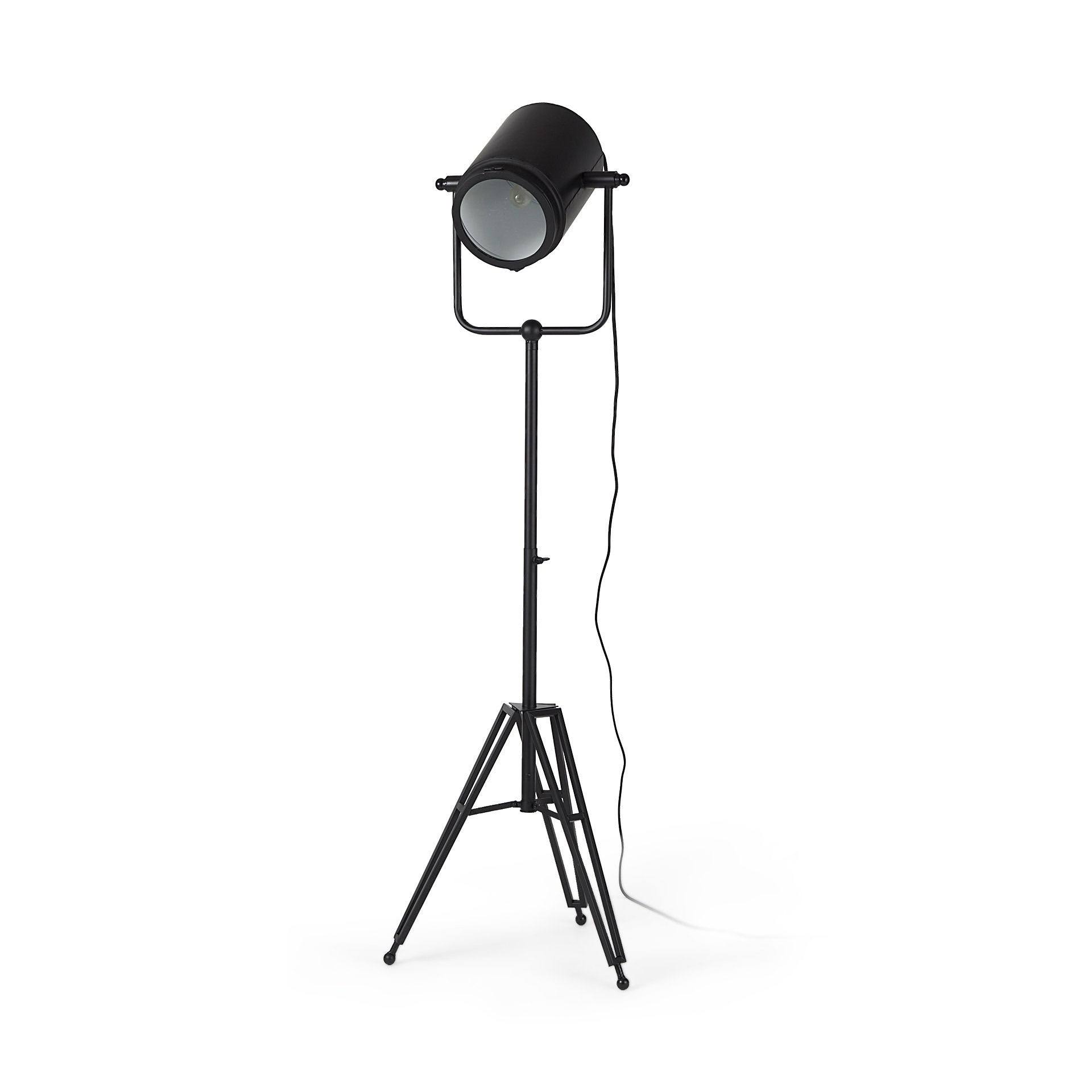 Debdou Adjustable Cinema-Style Floor Lamp (Black/White)