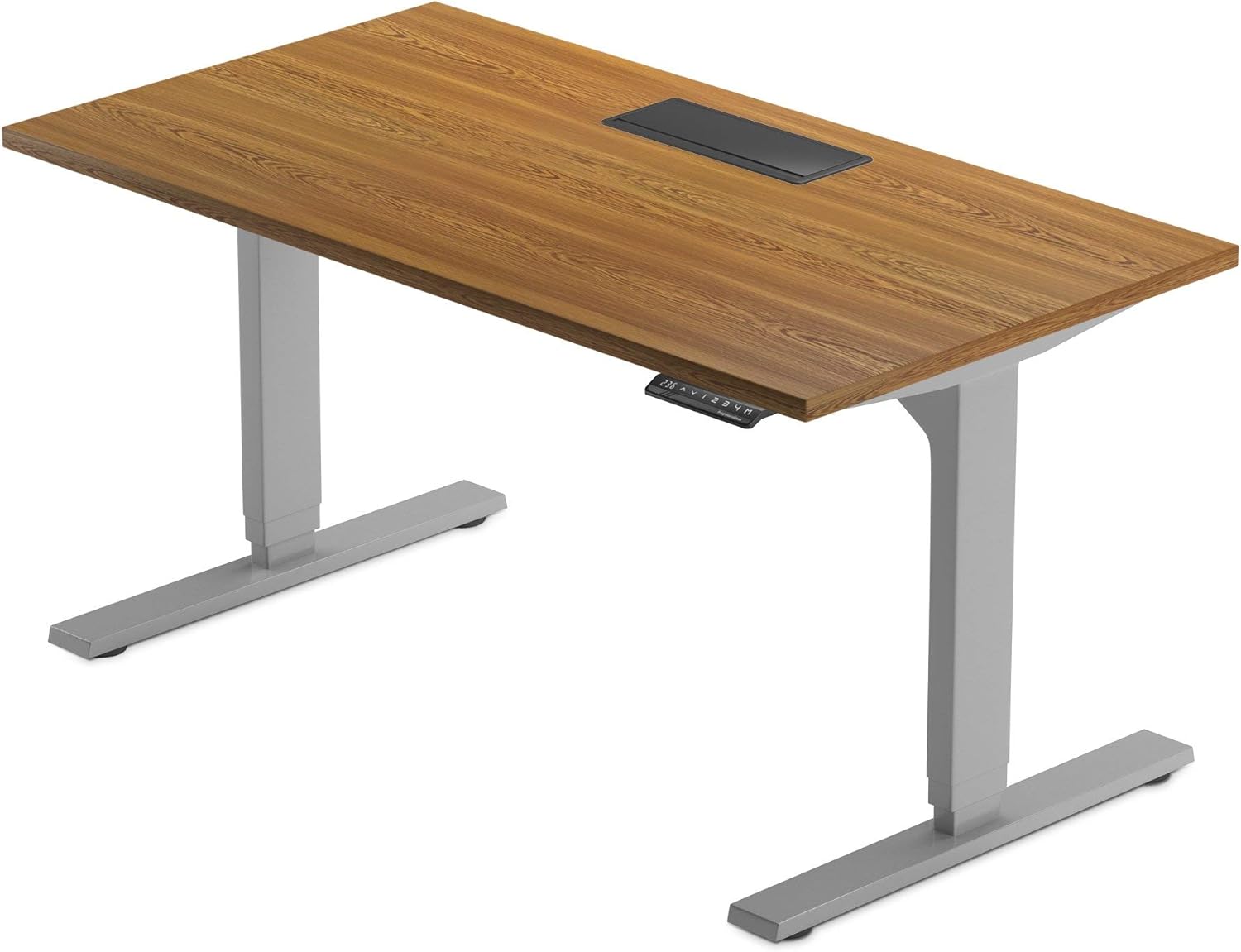 PROGRESSIVE AUTOMATIONS Desk Electric Standing Desk 59, Wide Variety Adjustable Height Computer Large desks - Solo Ryzer, Rose Oak/White Frame, 59