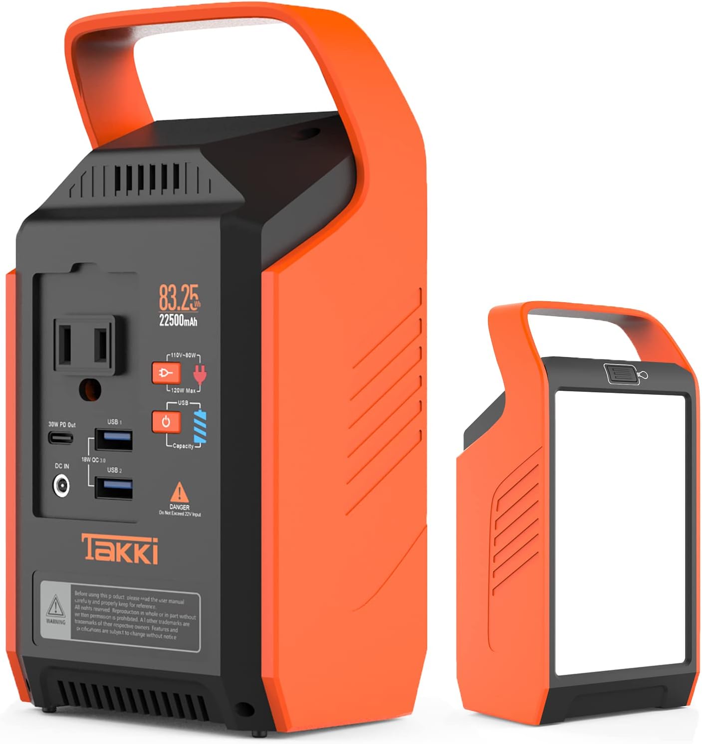 83Wh Portable Power Station, Solar Generator Power Bank with 110V AC Outlet Peak 120W Battery Backup Camping Lights for Camping, Home Use, Laptops, Fan, School, Road Trip, Office, Emergency, Gifts