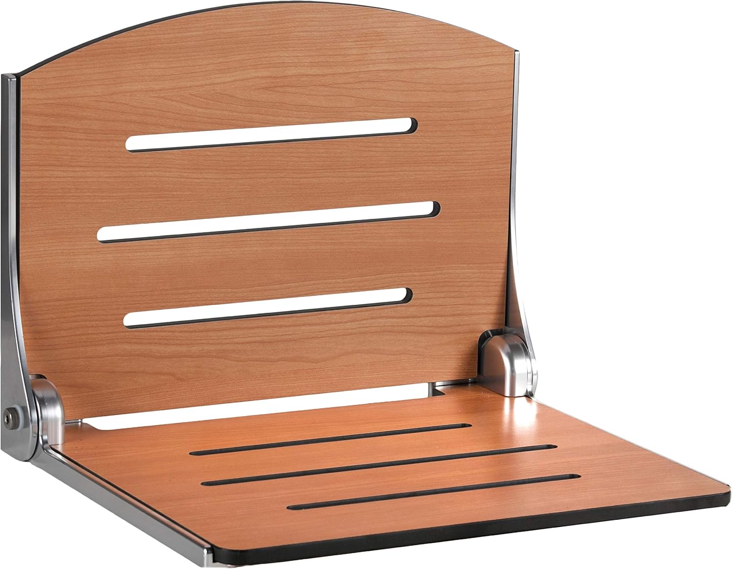 Seachrome Lift-Assist Silhouette Wall Mount Folding Tub/Shower, White Seat with Silver Frame