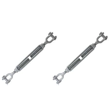 Galvanized Turnbuckle - Jaw u0026 Jaw - 1 inch x 12 inch - 2 Pack