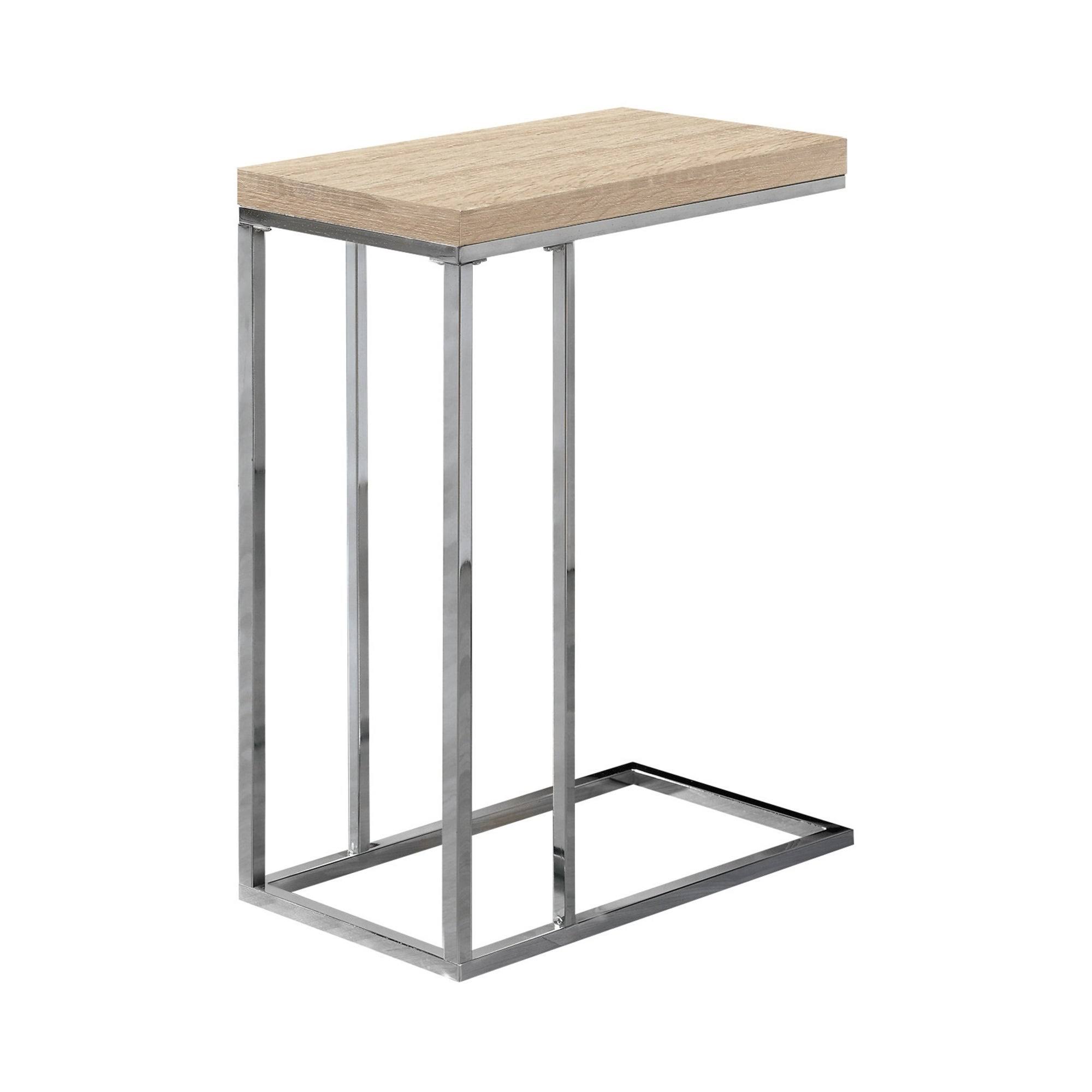 Monarch 3203 Natural with Chrome Metal Accent Table - Laminate - Brown