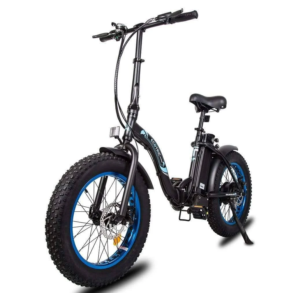 Ecotric Dolphin 36V/13Ah 500W 7 Speed Folding Fat Tire Electric Bike, Black