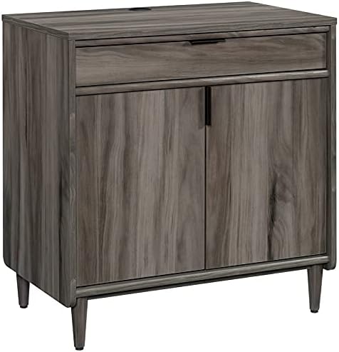 Sauder Clifford Place Wooden Library Base Storage Cabinet in Jet Acacia