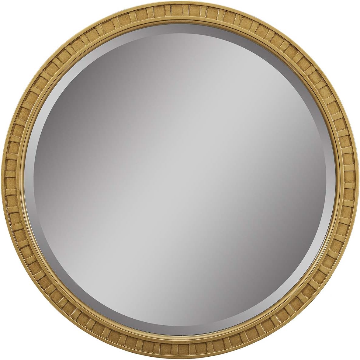 Jennifer Taylor Home Troy Round Gold Accent Wall Mirror, Golden Oak