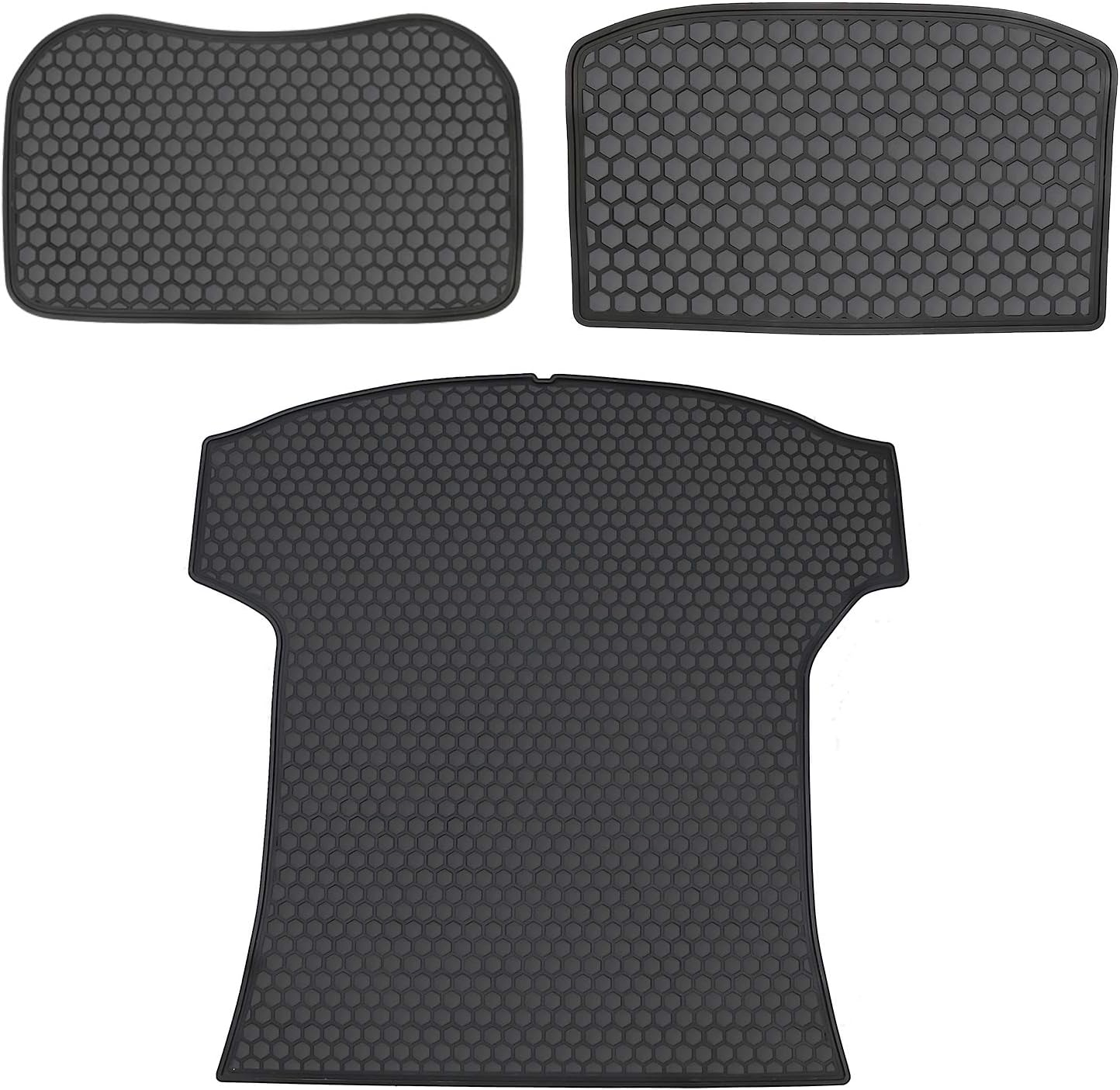 San Auto Cargo Liners Custom Fit for Tesla Model 3 2017 2018 2019 2020 2021 2022 Front and Rear Trunk Mats Full Black Rubber Waterproof All Weather Heavy Duty Odorless (Frunk fits 2017-July 2020)