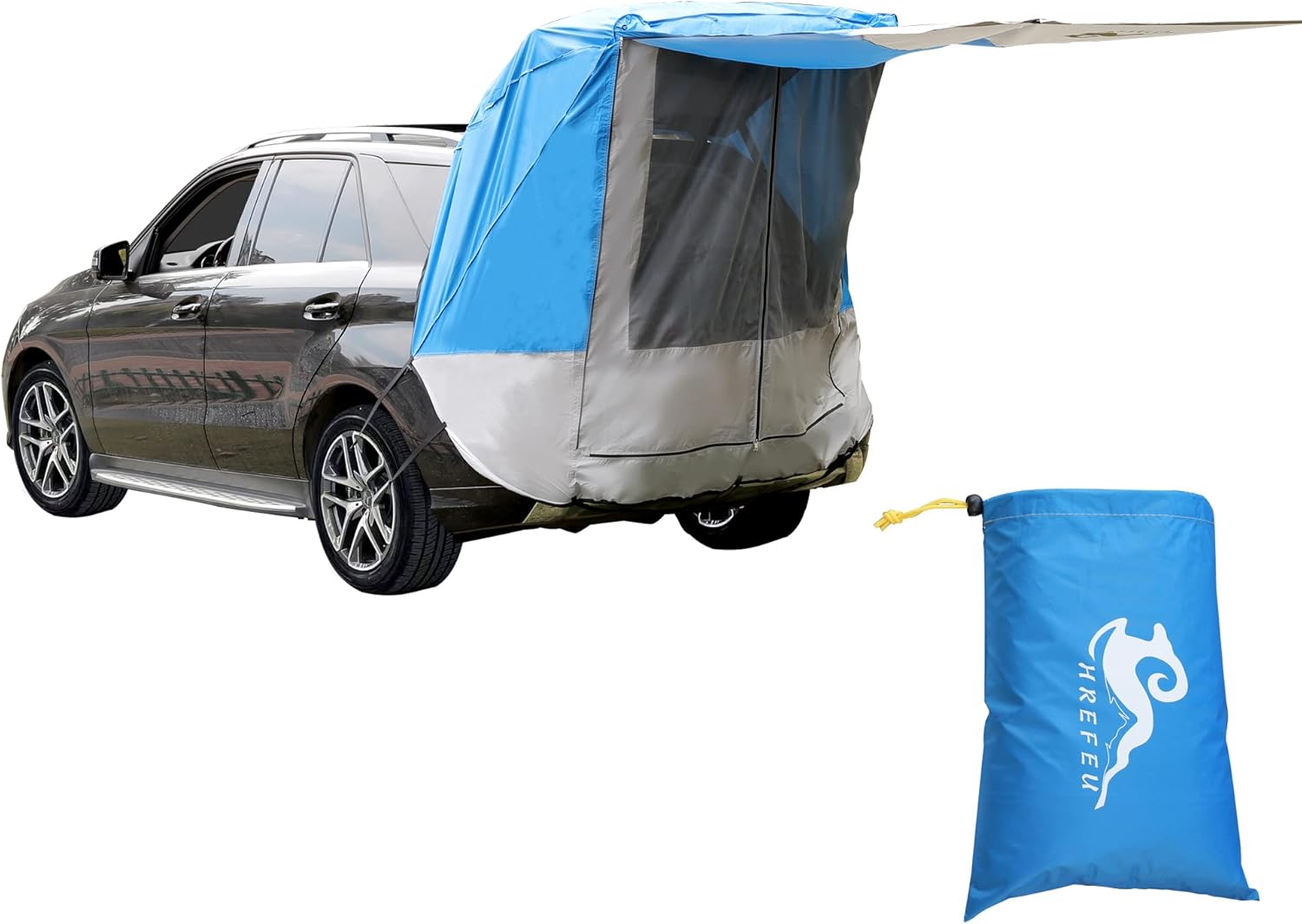 SUV Tent Car Awning, with Portable Waterproof Storage Bag, Tear-Resistant, Large Space, Good Vision, Smooth Ventilation, Suitable for Outdoor Beach Camping Auto Canopy Shade