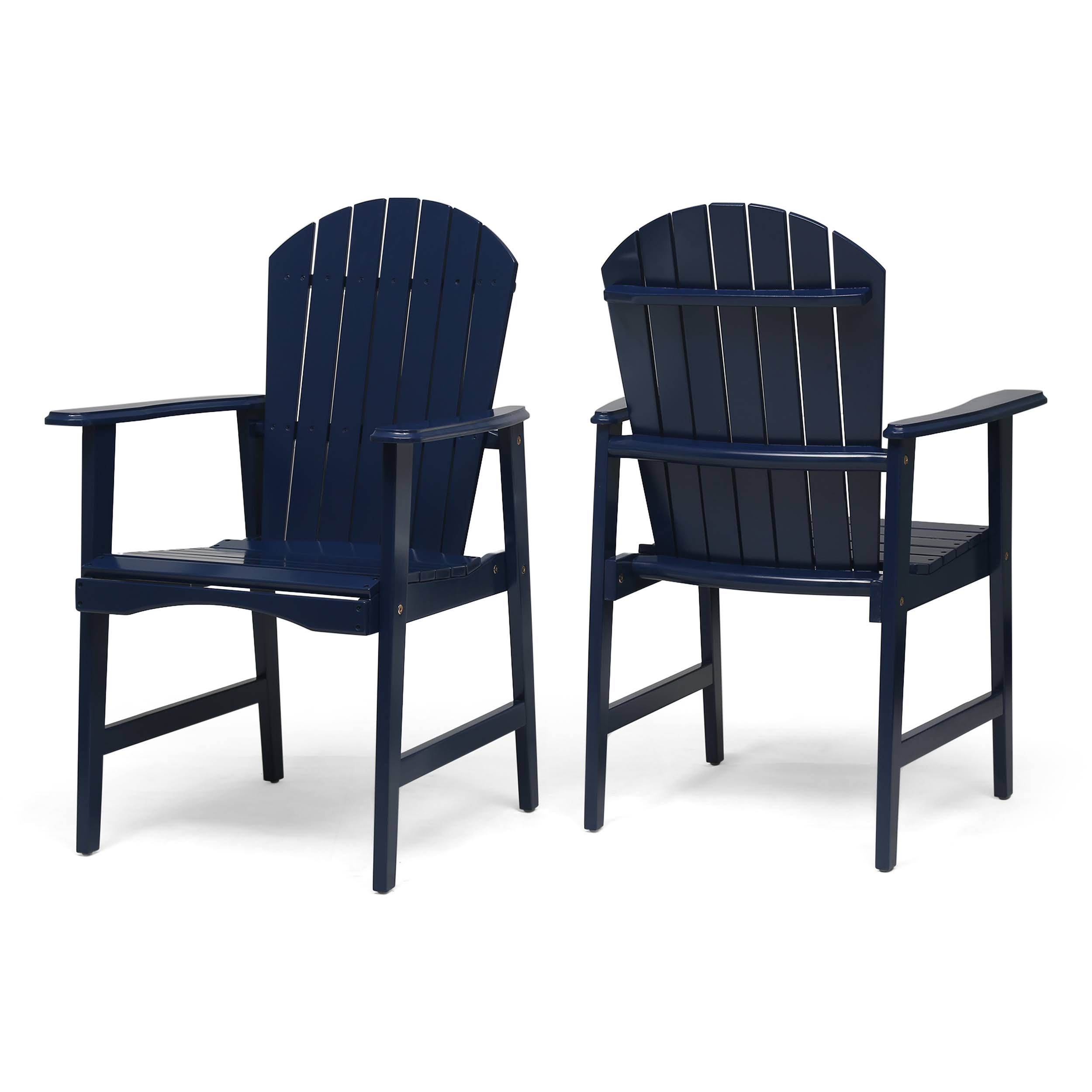Easter Outdoor Weather Resistant Acacia Wood Adirondack Dining Chairs (Set of 2) Dark Gray