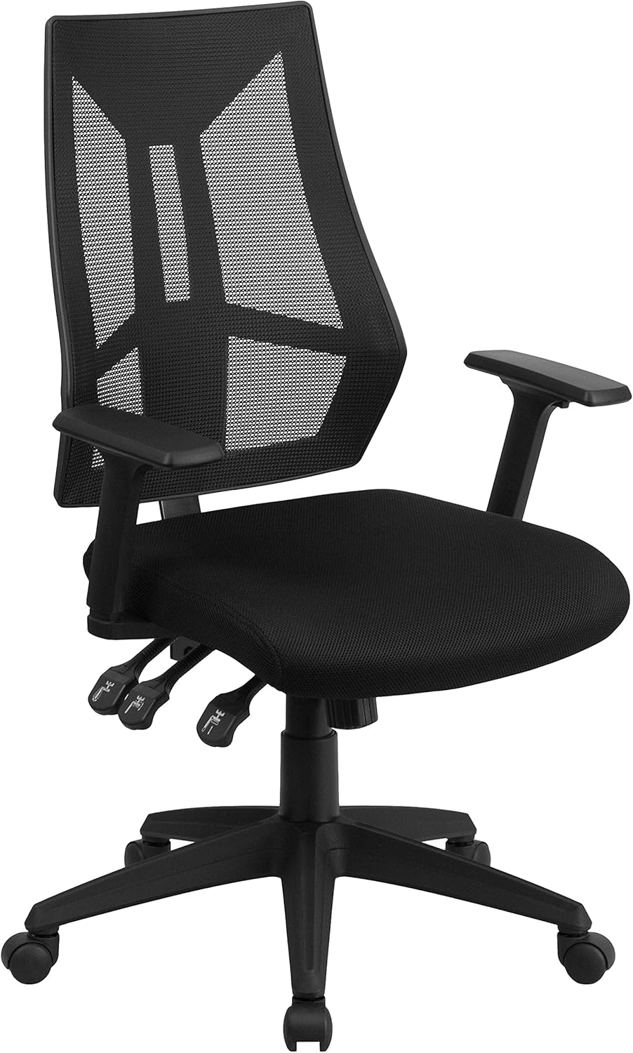 Flash Furniture High Back Black Mesh Multifunction Swivel Ergonomic Task Office Chair with Adjustable Arms