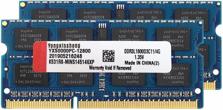 DDR3L 2x8GB (16GB Kit) SODIMM RAM 1600MHz 1.35V (PC3-12800) CL11 204Pin Non-ECC Unbuffered DDR3 Laptop Memory (Blue) Pack of 2