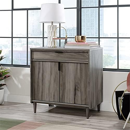 Sauder Clifford Place Wooden Library Base Storage Cabinet in Jet Acacia
