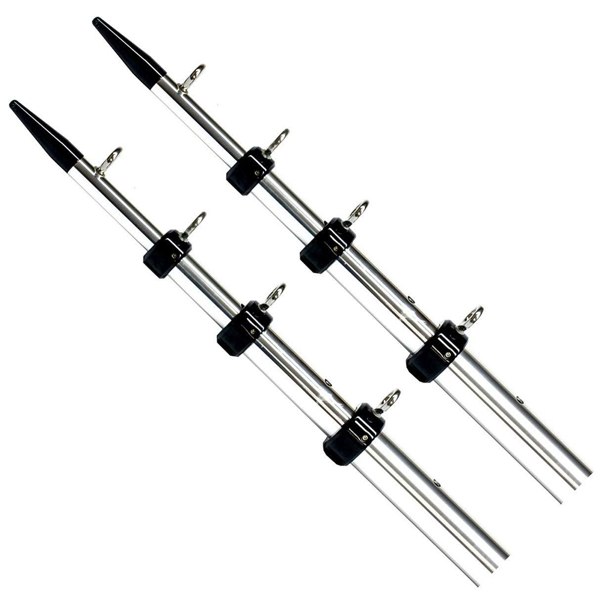 Tigress 15& Telescoping Outrigger Poles - 1-1/8x22 O.D. - Silver/Black