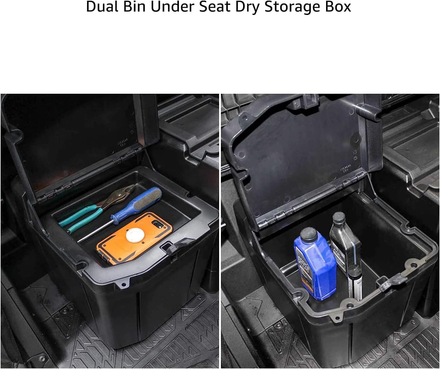 A & UTV PRO Under Seat Dry Storage Box,Dual Bin Underseat Passenger Side for 2018-2022 Polaris Ranger XP 1000 Accessories,Replace OEM # 2882910