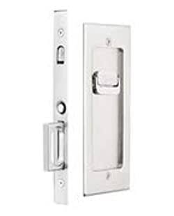 Emtek Modern Rectangular Privacy Pocket Door Mortise Lock (Polished Nickel)