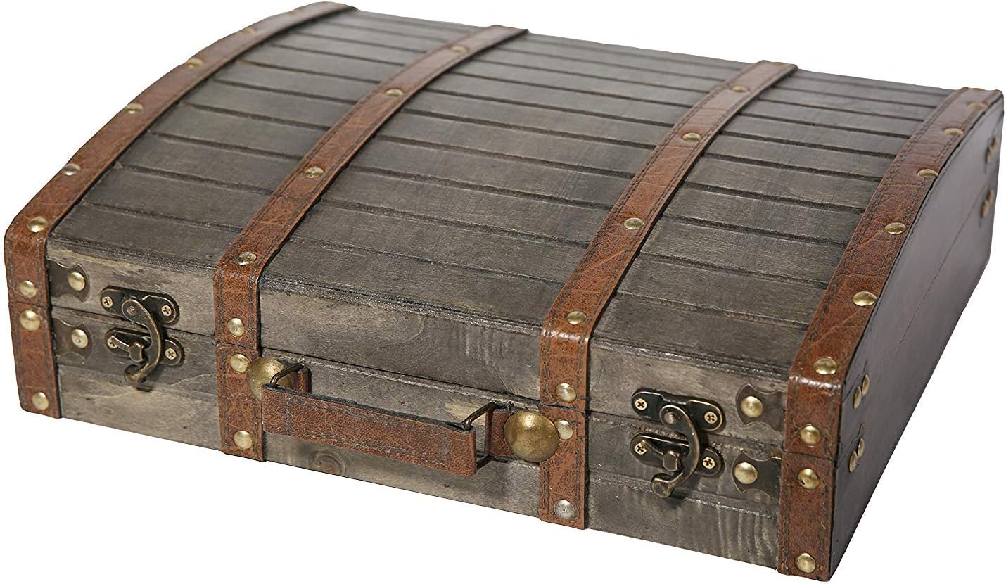 Soul & Lane Miranda Decorative Wooden Storage Trunk (Set of 2) | Wood Box Chest Pack of 2