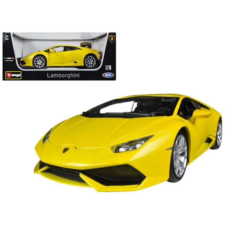 Lamborghini Huracan LP610-4 Yellow 1/18 Diecast Car Model by Bburago