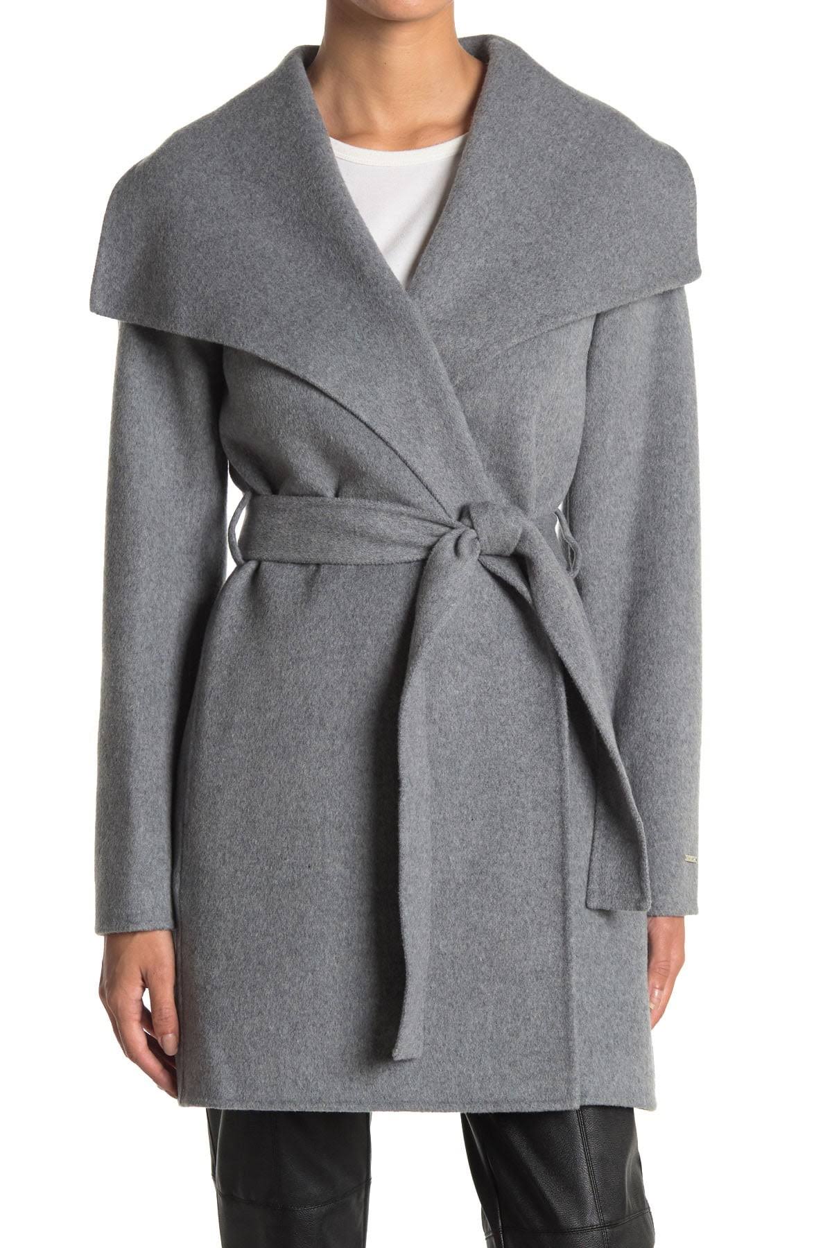 Tahari Ella Double Face Wool Coat, Ash / L