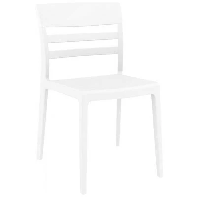 Kliebert Stacking Patio Dining Chair (Set of 2) Color: White