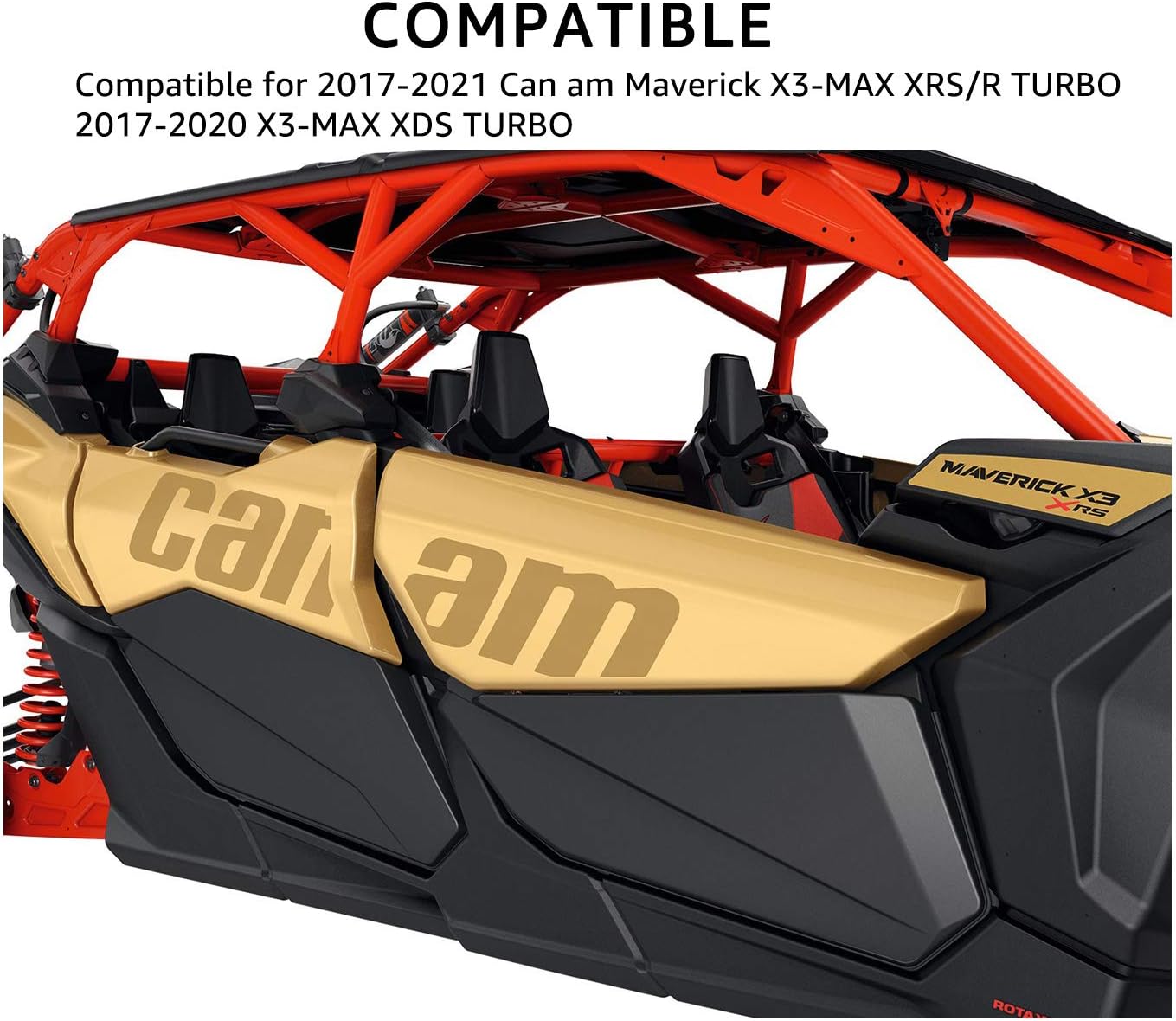 X3 Lower Door Panels, A & UTV PRO Lower Door Inserts for Can am Maverick X3 Max RS DS 4 door Front & Rear 2017-2022, Plastic with Metal Frame Accessories