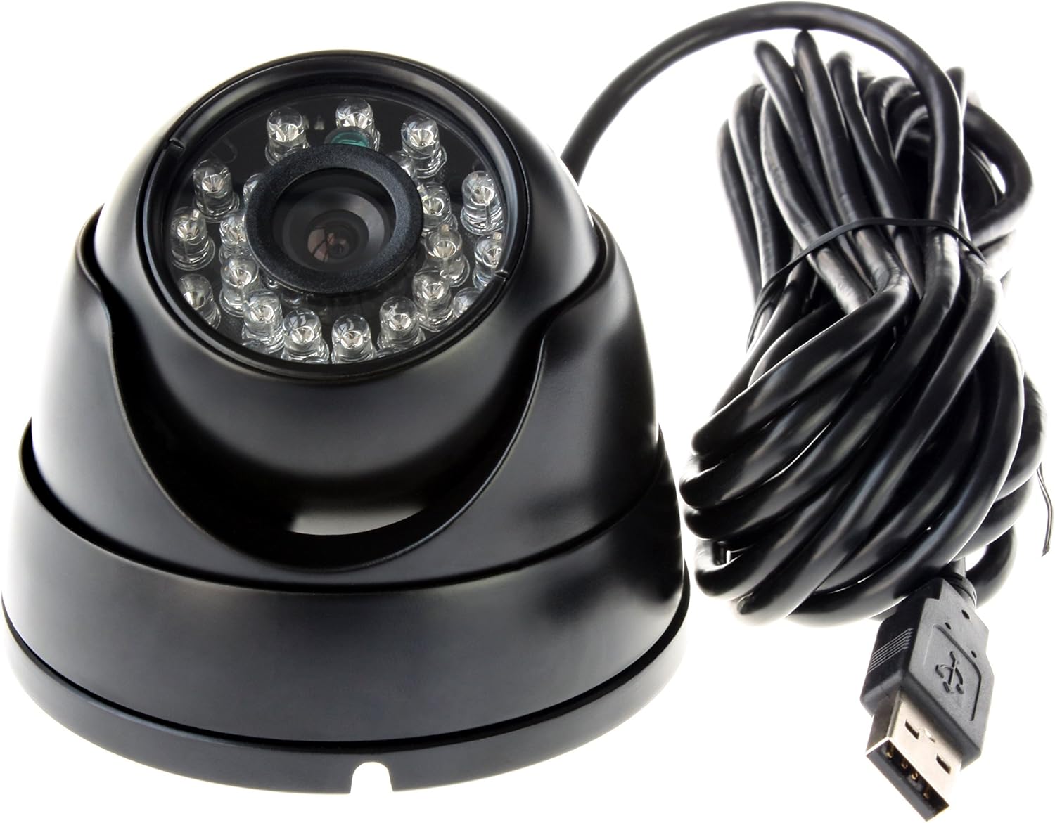 ELP Aluminum Dome USB Camera 1.3 Megapixel with IR LED Night Vision for Baby Monitor,Home Surveillance,Industrial Pack of 2