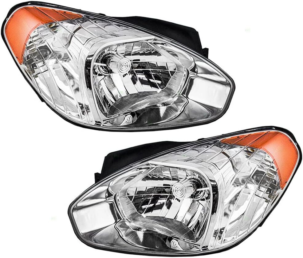 For Hyundai Accent Headlight Assembly 2007 Pair Driver and Passenger Side CAPA HY2502137C