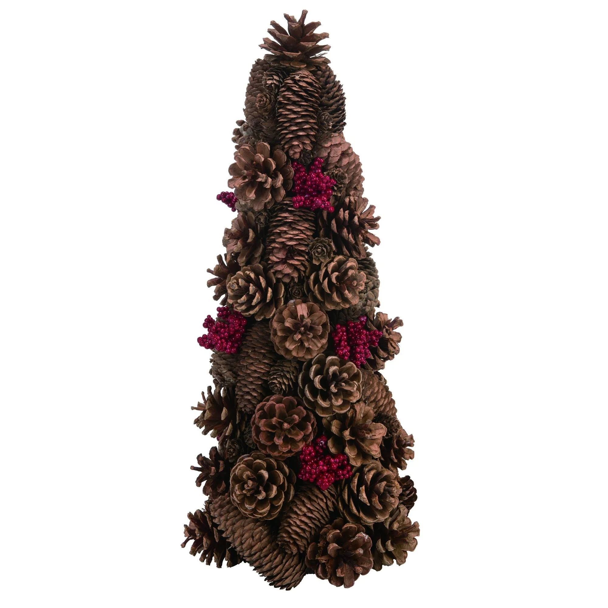 Transpac Pinecone 16 in. Brown Christmas Berry Bunch Tree